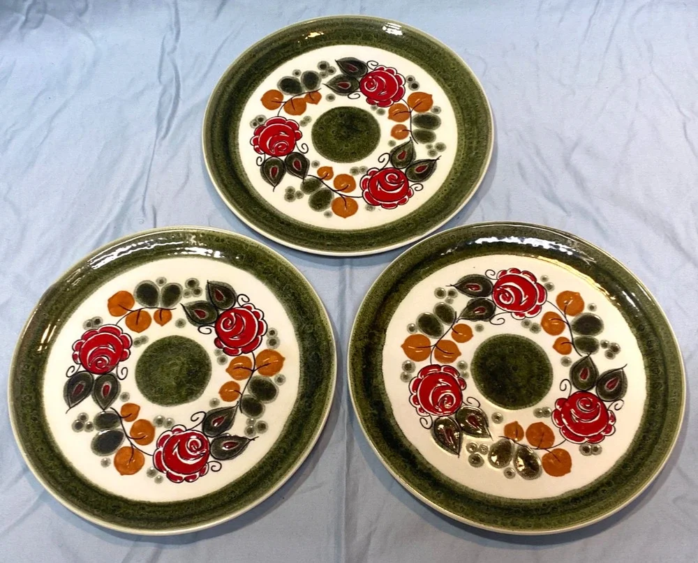 c 1950 SMF Schramberger Tirol 3 Luncheon Plates 